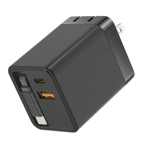 PD40W Fast Charging Head Charger With Retractable Cable