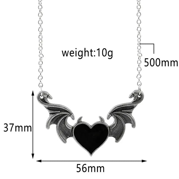 Halloween Demon Wings Pendant Necklace
