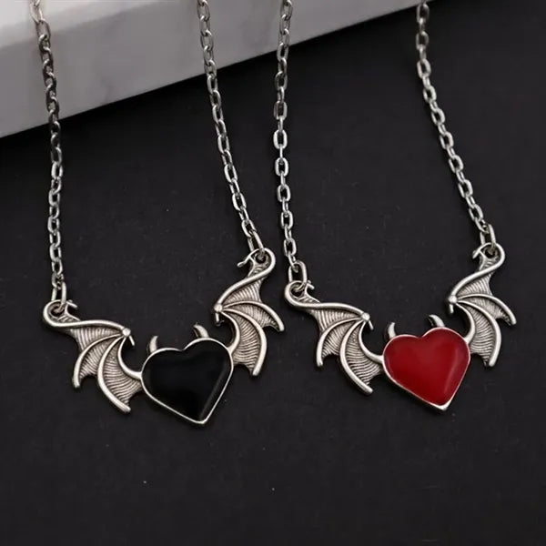 Halloween Demon Wings Pendant Necklace