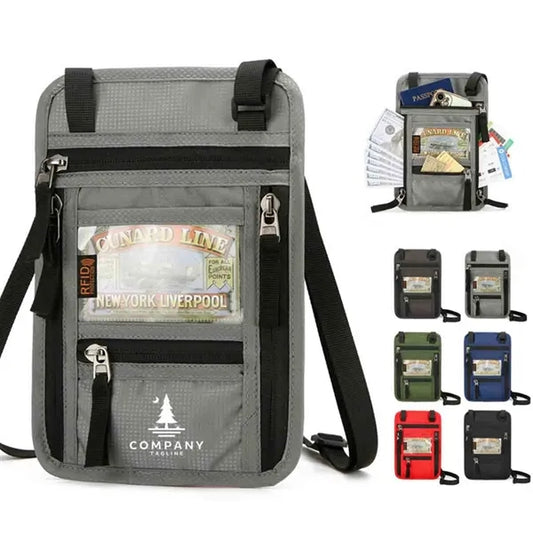 Travel Passport Holder with Shoulder Strap