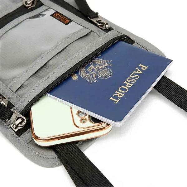 Travel Passport Holder with Shoulder Strap