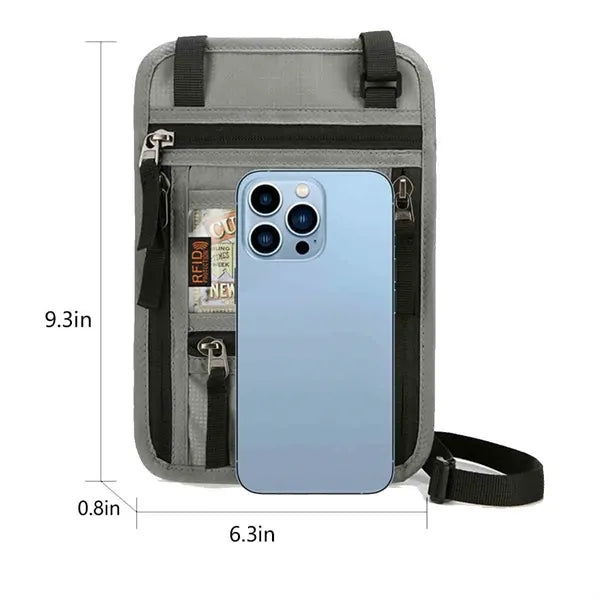 Travel Passport Holder with Shoulder Strap