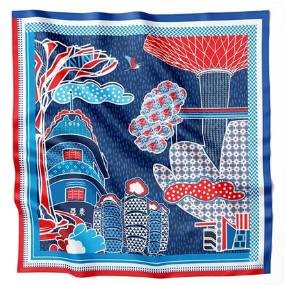 Custom Full Color 12 Momme Twill Mulberry Silk Neck Scarf