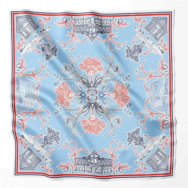 Custom Full Color 12 Momme Twill Mulberry Silk Neck Scarf