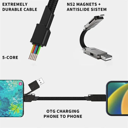 6-In-1 Portable Keychain 60W Fast Charging Cable