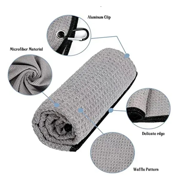 Golf Towel With Carabiner (12  x 12 )
