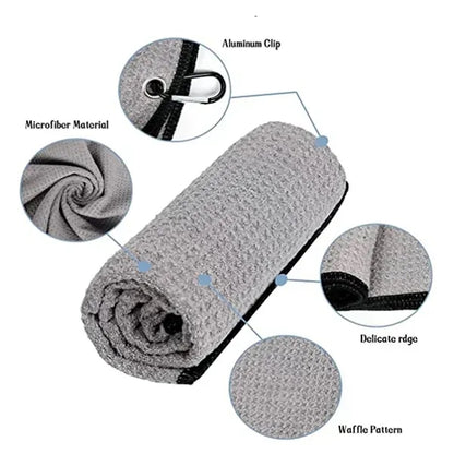 Golf Towel With Carabiner (12  x 12 )