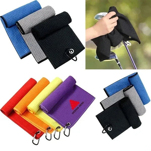 Golf Towel With Carabiner (12  x 12 )