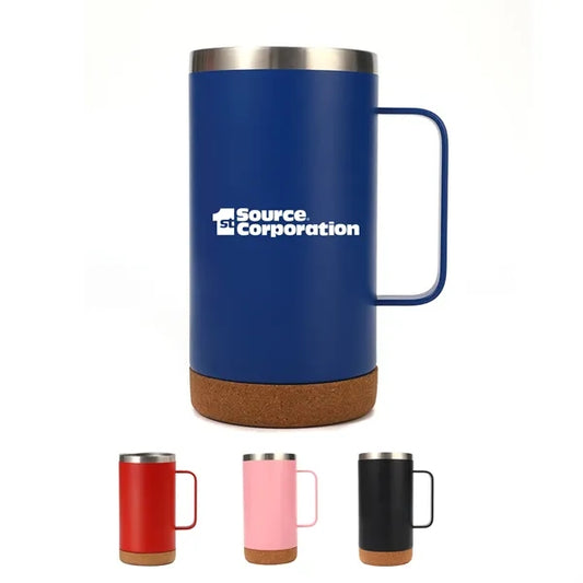 16oz Tumbler With Handle  Wooden Bottom