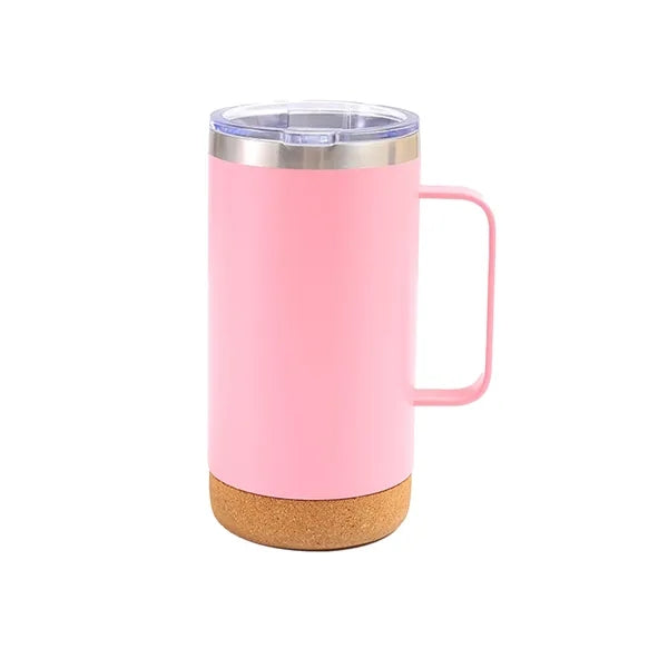 16oz Tumbler With Handle  Wooden Bottom