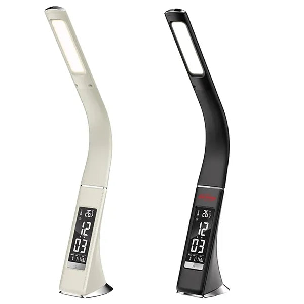 LED Desk Lamp Foldable Alarm Clock Calendar Thermometer