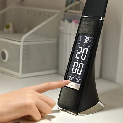 LED Desk Lamp Foldable Alarm Clock Calendar Thermometer