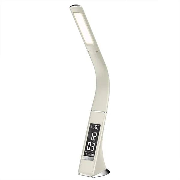 LED Desk Lamp Foldable Alarm Clock Calendar Thermometer