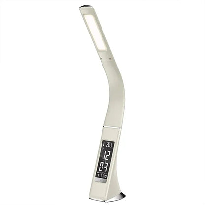 LED Desk Lamp Foldable Alarm Clock Calendar Thermometer