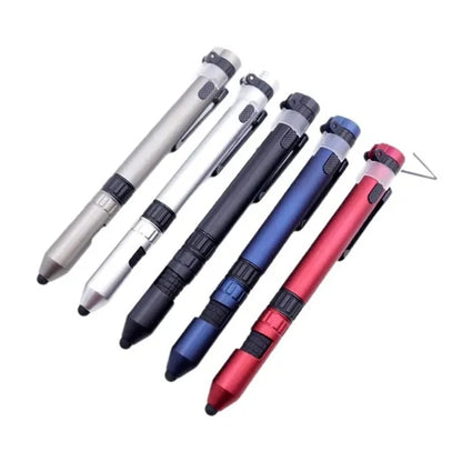 Multifunctional 6 In 1 Compass Flashlight Touch Screen Pen