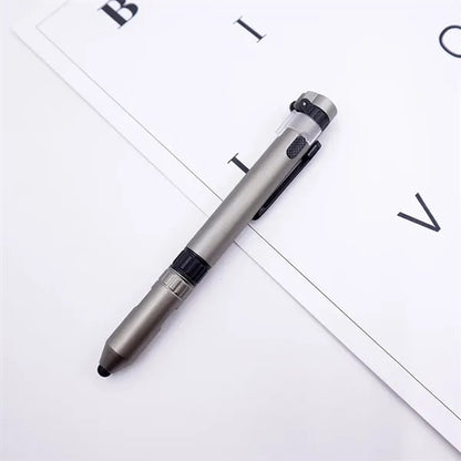 Multifunctional 6 In 1 Compass Flashlight Touch Screen Pen