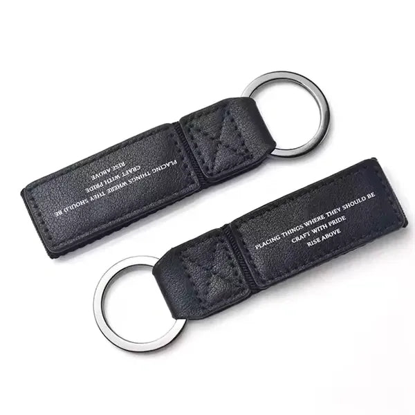 Leather Key Chain Metal  Ring