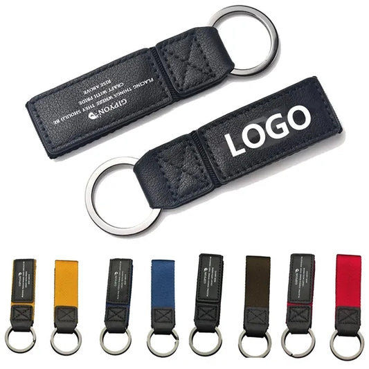 Leather Key Chain Metal  Ring