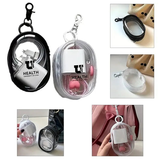 Transparent Charging Cable Organizer With Keychain