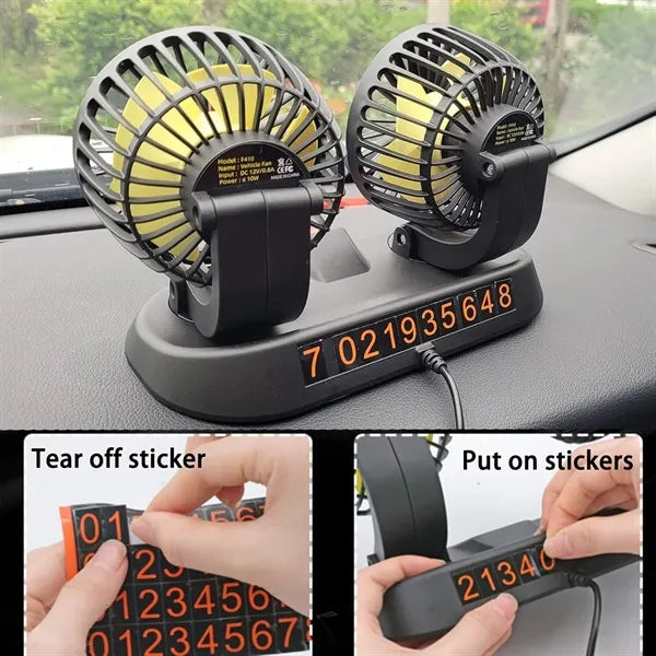 Dual Head Auto Fans for Car Dashboard