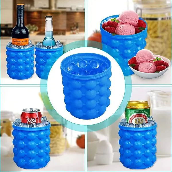 Silicone Ice Cube Maker Genie with Lid