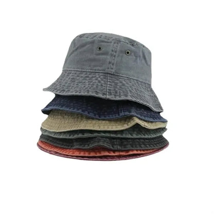 Retro Pigment Washed Denim Cotton Bucket Hat