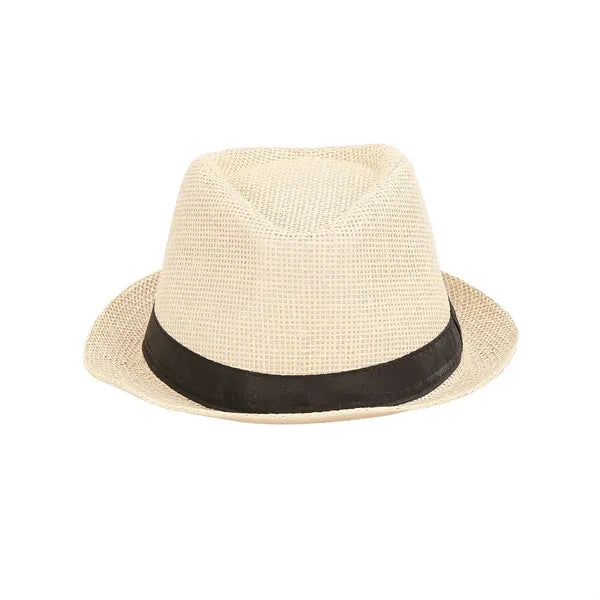 Classic Straw Fedora Hat