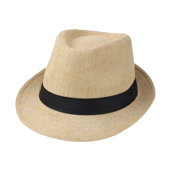 Classic Straw Fedora Hat