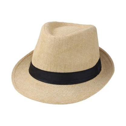 Classic Straw Fedora Hat