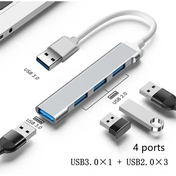 4-Port Aluminum USB Port Expander