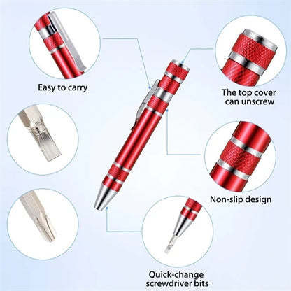 8 In 1 Precision Screwdriver Pen Set