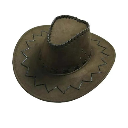 Faux Felt Cowboy Hat With Cords