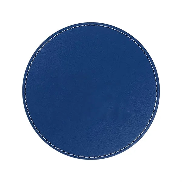 Leather 4 Round Coaster Set