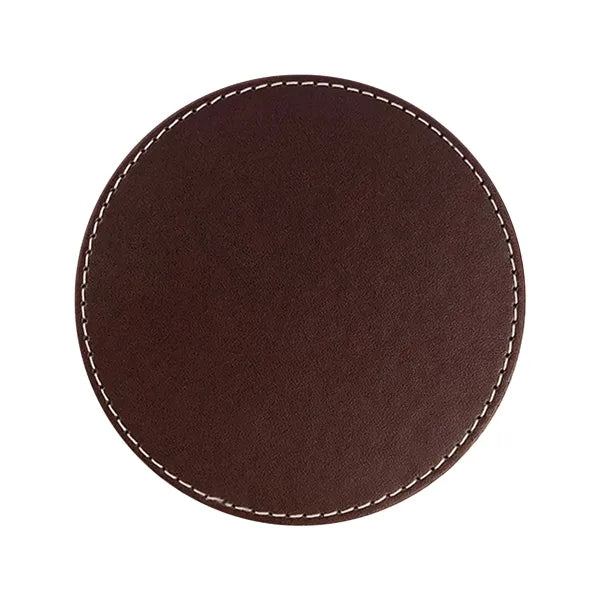 Leather 4 Round Coaster Set