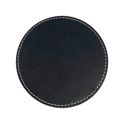 Leather 4 Round Coaster Set