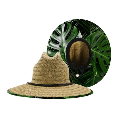 Lifeguard Straw Hat with Color Underbrim & Patch