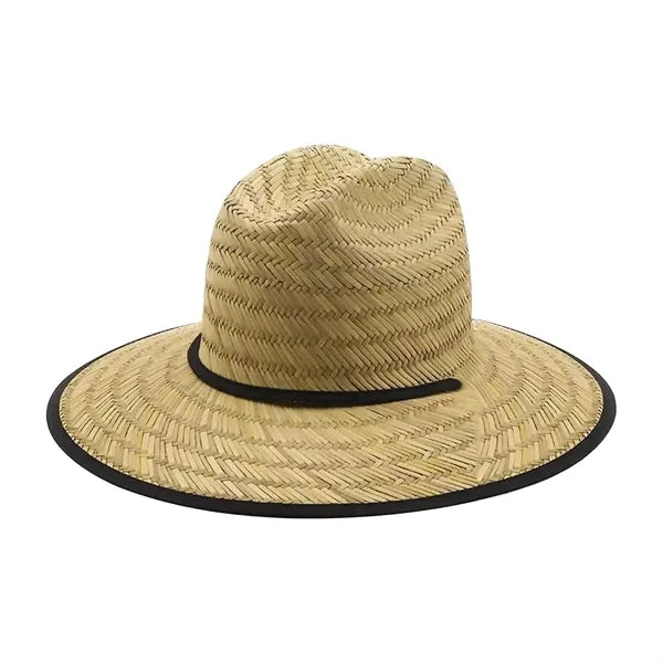 Lifeguard Straw Hat with Color Underbrim & Patch