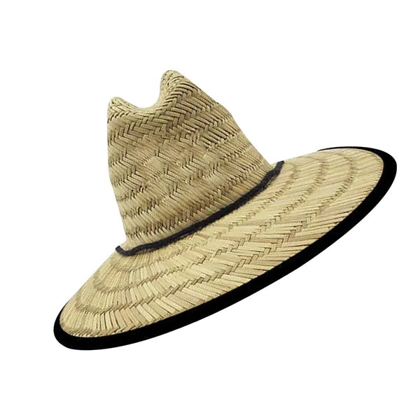 Lifeguard Straw Hat with Color Underbrim & Patch