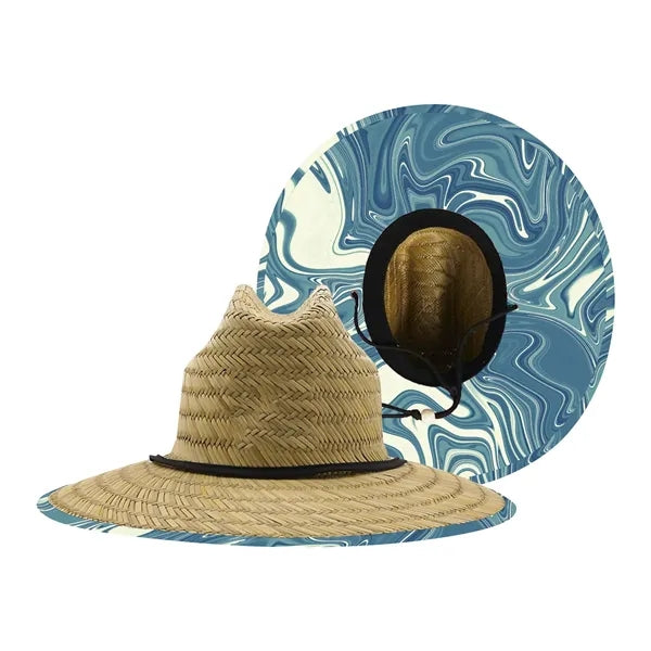 Lifeguard Straw Hat with Color Underbrim & Patch