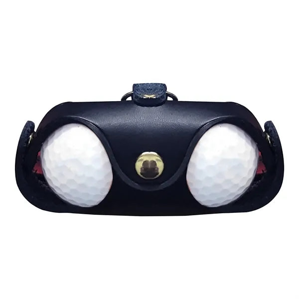 Portable Leather Golf Ball Carrier With Carabiner