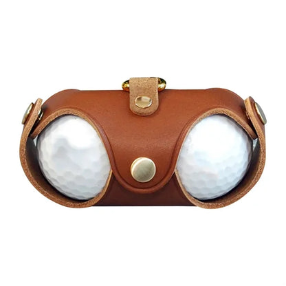 Portable Leather Golf Ball Carrier With Carabiner
