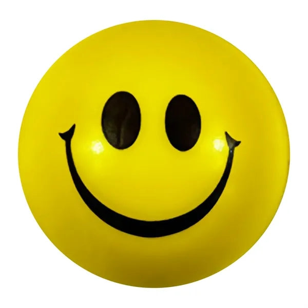 Eco Friendly 4cm Yellow PU Smiley Stress Balls