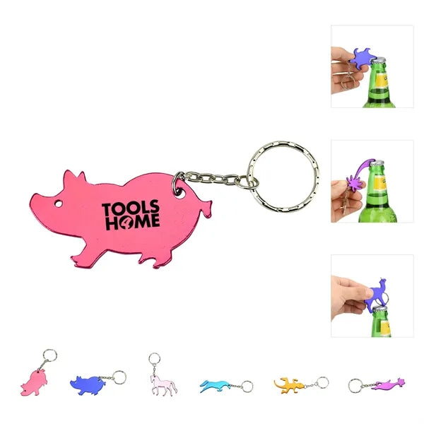 Animal Shape Bottle Opener Keyring