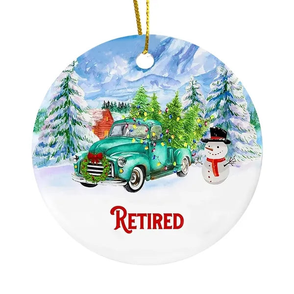 3" Round Ceramic Ornaments with String