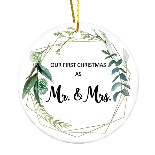 3" Round Ceramic Ornaments with String