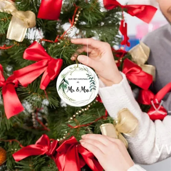 3" Round Ceramic Ornaments with String