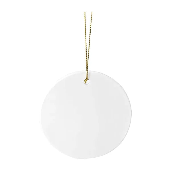 3" Round Ceramic Ornaments with String