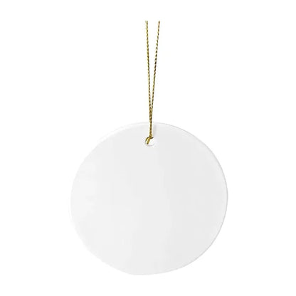 3" Round Ceramic Ornaments with String