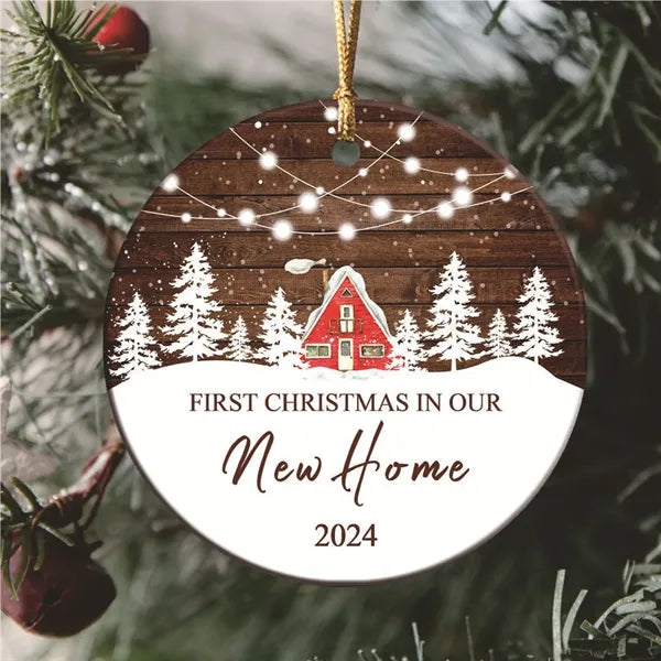 3" Round Ceramic Ornaments with String