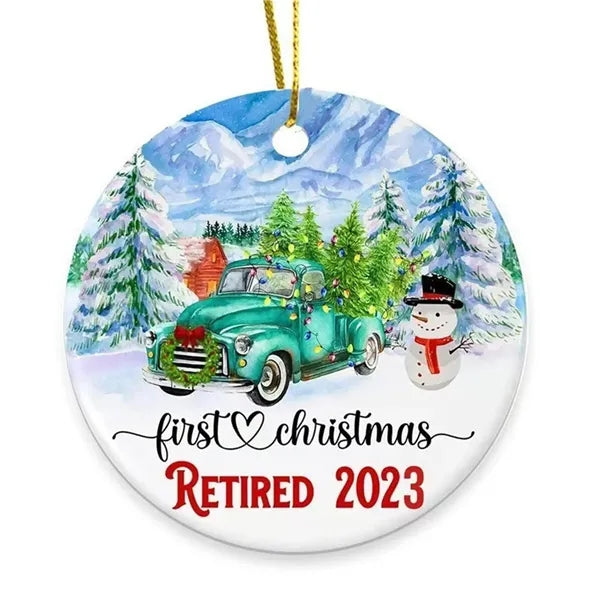 3" Round Ceramic Ornaments with String